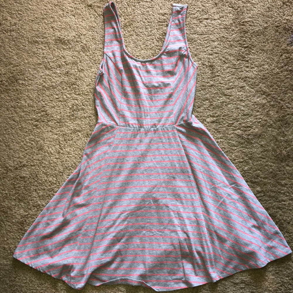 mossimo supply co gray striped skater dress
